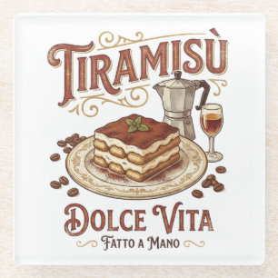 Tiramisu Dolce Vita Italienisches Dessert  Glasuntersetzer
