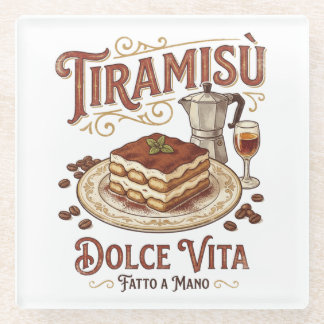Tiramisu Dolce Vita Italienisches Dessert Glasuntersetzer