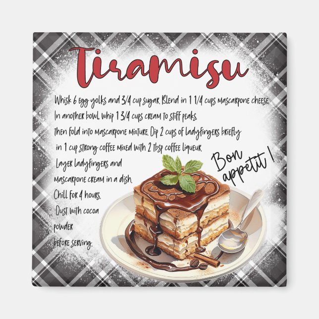 Tiramisu-Rezept Magnet (Vorne)
