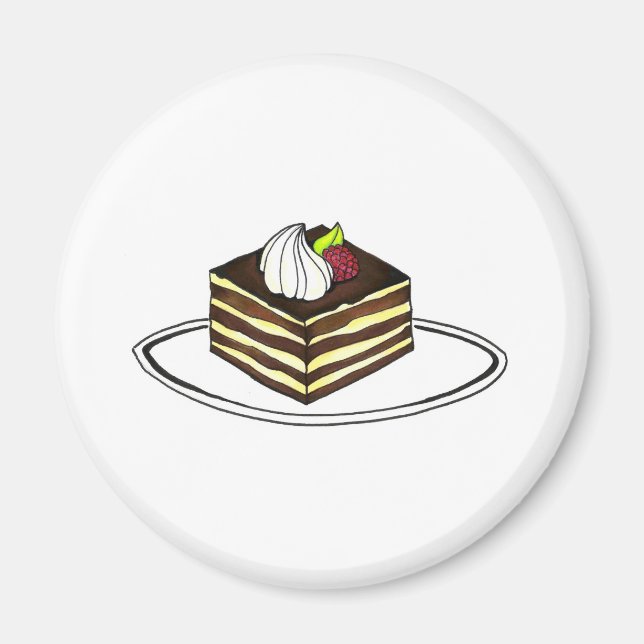 Tiramisu Schokolade Italienisches Gebäck Dessert M Magnet (Vorne)