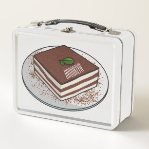 Tiramisu-Torte Cartoon-Illustration Metall Brotdose