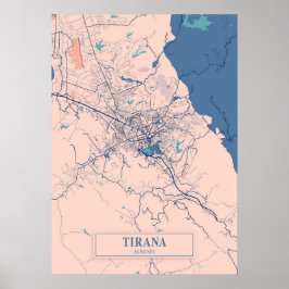 Tirana - Albanien Breezy City Map Poster