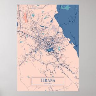 Tirana - Albanien Breezy City Map Poster