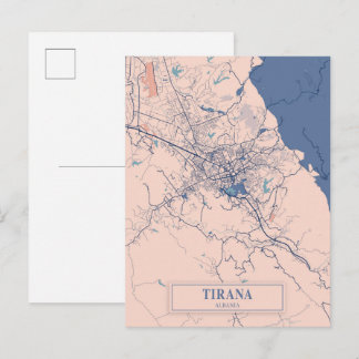 Tirana Albanien Breezy Stadtplan Reise Postkarte