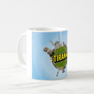 Tirana winzig kleine Planet Wahrzeichen Architektu Kaffeetasse