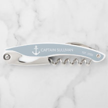 Ancre de capitaine bleu ardoise monogramme personn