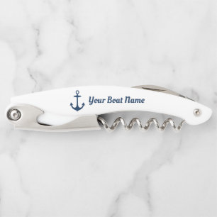Tire-bouchon Ancre de marine nautique nom de bateau personnalis