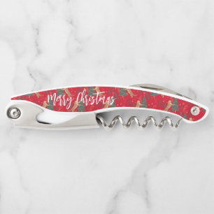 Tire-bouchon Arbres de Noël & motif de tigres fond personnalisé