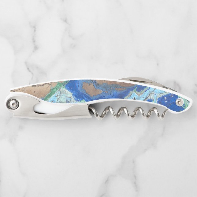 Tire-bouchon Aspect de pierre azurite malachite (Devant)