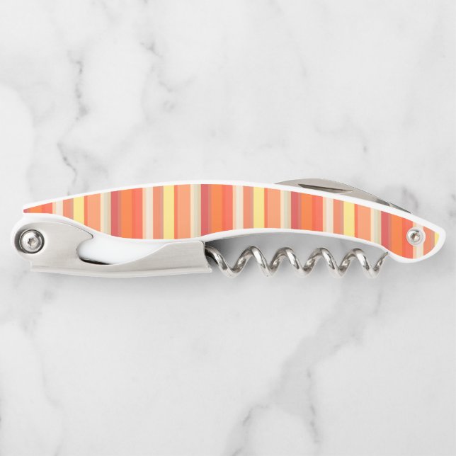 Tire-bouchon Bandes rouges mignonnes orange (Devant)