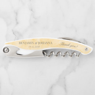Tire-bouchon Beurre élégant Merci Mariage jaune favorise