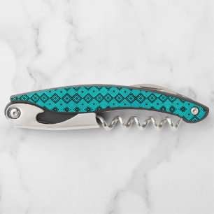 Tire-bouchon Biélorussie Б л а р у с Folk Motif Turquoise Corkv
