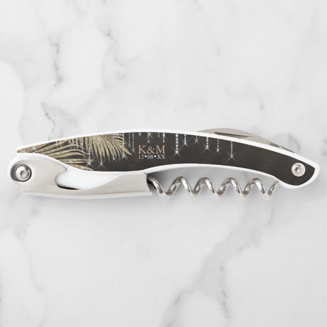 Tire-bouchon Bijoux Palm Feuille de mariage Gold ID830 (Devant)