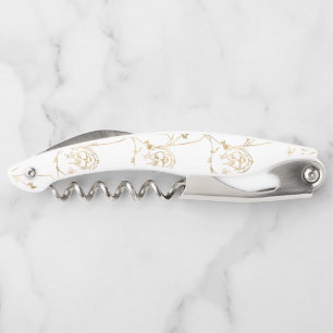 Tire-bouchon Blessures d'or mûre Llama Animal Blanc Motif