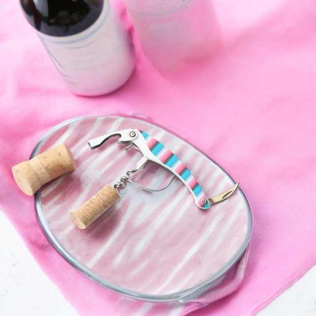 Tire-bouchon Bleu et rose Tons (Corkscrew Bottle Opener)