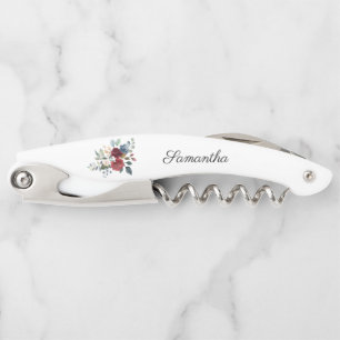 Tire-bouchon Bourgogne Floral Bridesmaid Cadeau Mariage Faveur