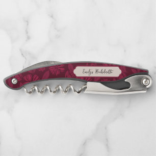 Tire-bouchon Bourgogne Vintage Floral Custom