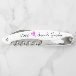 Tire-bouchon Cadeau de Mariage Mariée Marié Coeur Mariés