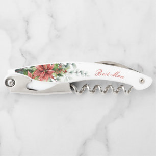 Tire-bouchon Cadeau Mariage personnalisé de vacances Poinsettia