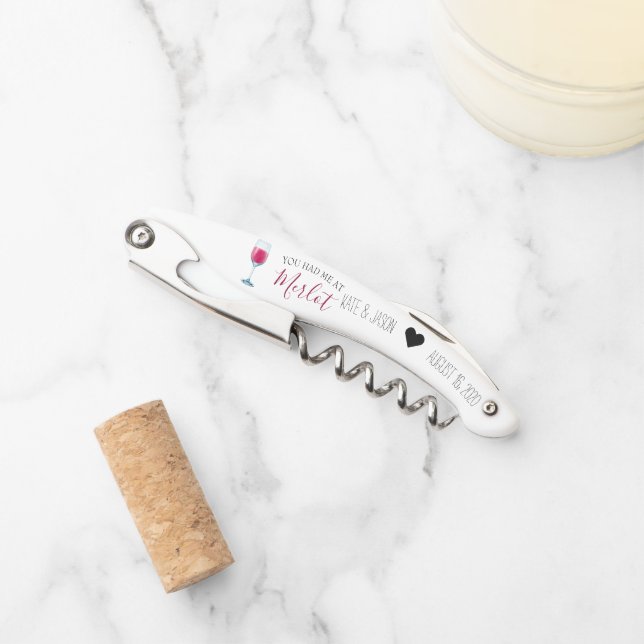 Tire-bouchon Cadeaux de mariage | Vin-tire personnalisé (Devant)