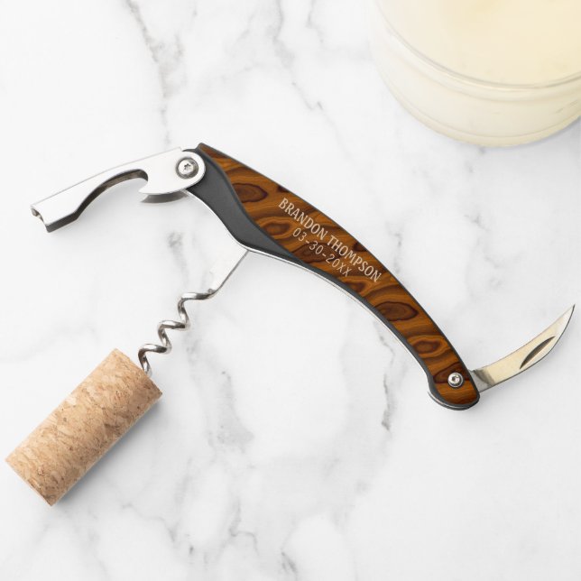 Tire-bouchon Chic Classy Chaud Ambre Brown Motif de grains de b (Devant)
