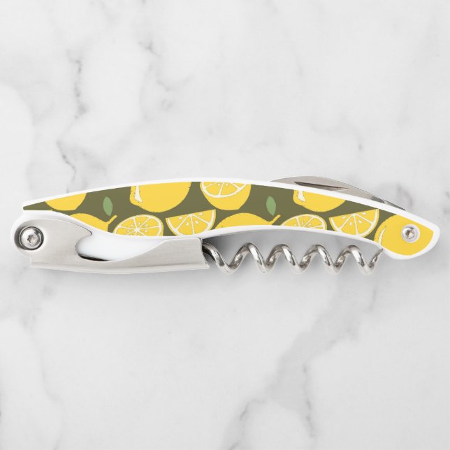 Tire-bouchon Citron Jaune Moderne Amusant mignon (Devant)