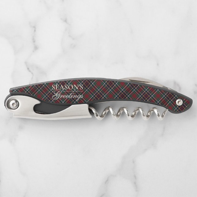 Tire-bouchon Classic Red Dark Blue Green Plaid Pattern (Devant)