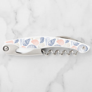 Tire-bouchon Coques d'or bleu rose