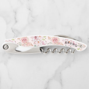 Tire-bouchon Couleurs pastel motif roses vintage