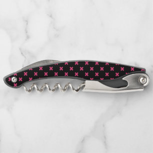 Tire-bouchon Crochis Fuchsia sur noir