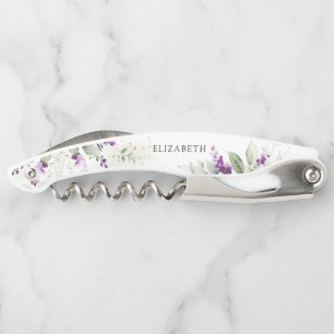 Tire-bouchon de serveur nom floral lavande verdure