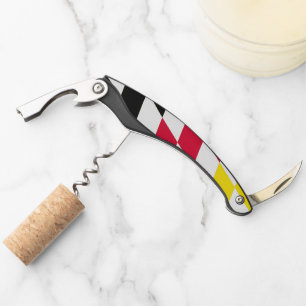 Tire-bouchon Drapeau bavarois diamant noir rouge jaune bleu mot