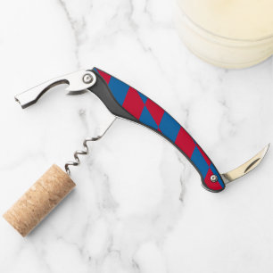 Tire-bouchon Drapeau diamant Bavière bleu et rouge Motif