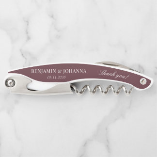 Tire-bouchon Elégant Maroon Rouge Mariage Merci Favoris