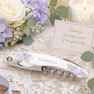 Tire-bouchon Elégante aquarelle Floral Purple Boho Nom du Maria