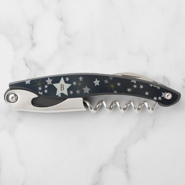 Tire-bouchon Espace Whimsical Galaxy Stars Monogramme (Devant)