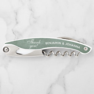 Tire-bouchon Eucalyptus Vert Merci de mariage personnalisé favo