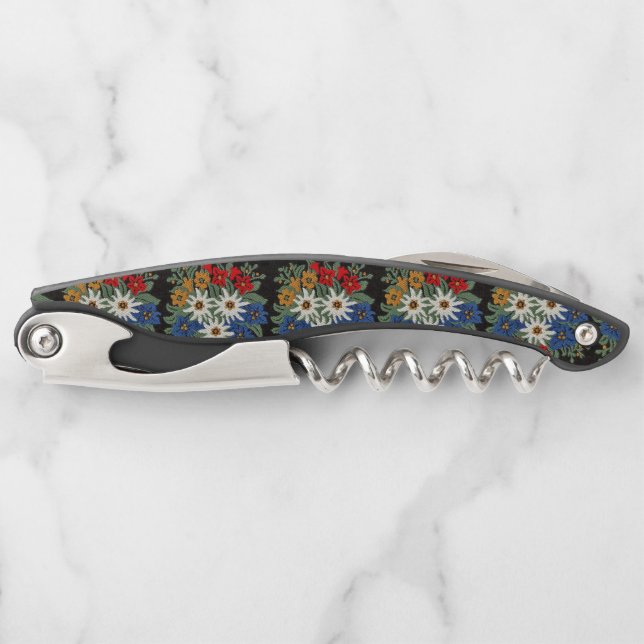 Tire-bouchon Fleur alpine suisse d'edelweiss (Devant)