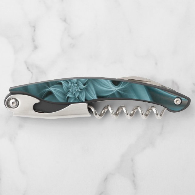 Tire-bouchon Fleur Turquoise Magnifique Fractale (Devant)