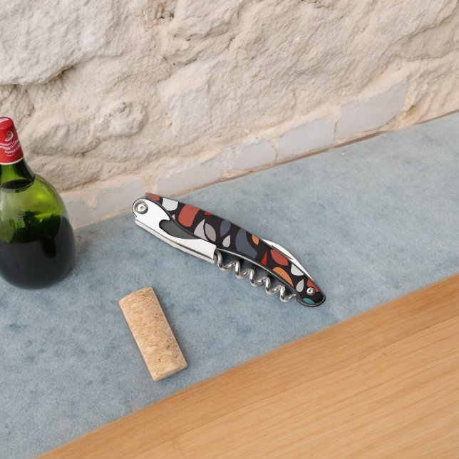 Tire-bouchon Forme géométrique minimale Abstraite (Corkscrew Bottle Opener)