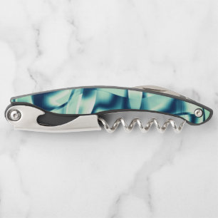Tire-bouchon Formes bleues verdâtres courbées, teintes cyanes