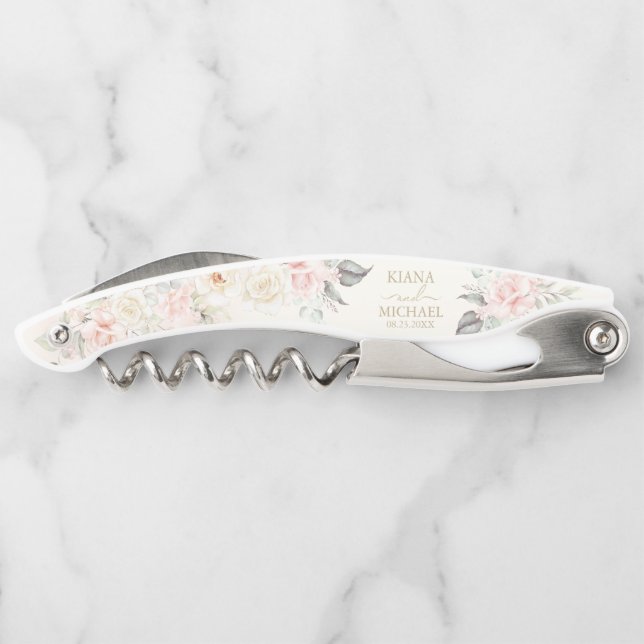 Tire-bouchon Français Romance Mariage Floral Blush ID870 (Dos)