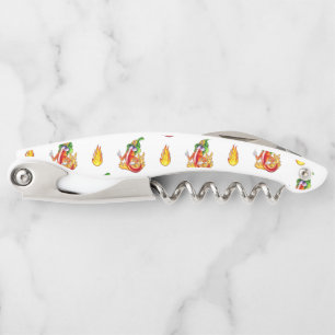 Tire-bouchon Funny Fier Pompier Chili Sur Le Feu Donne Des Pouc