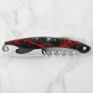 Tire-bouchon Goth nocturne d'horreur - Noir et Blanc, Rouge