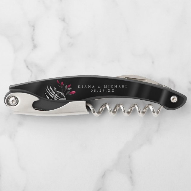 Tire-bouchon Gothique Paisley Mariage Skeletal Main Floral ID86 (Devant)