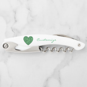 Tire-bouchon Green Shamrock Heart St Patrick's Day