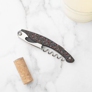 Tire-bouchon gris avec un cœur rose et rouge