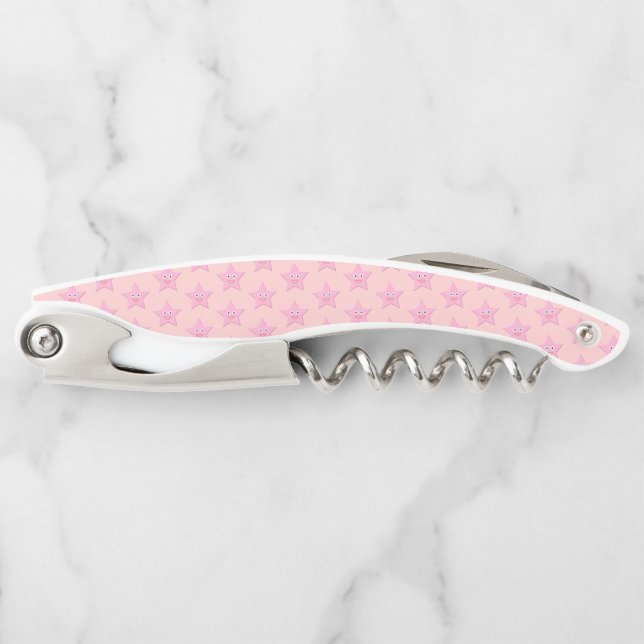Tire-bouchon Joli vis rose étoile (Devant)