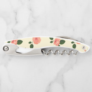 Tire-bouchon Jolies Roses Roses Pastel Rose Clair Motif