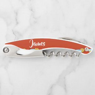 Tire-bouchon Lunettes de cocktail personnalisées sur rouge